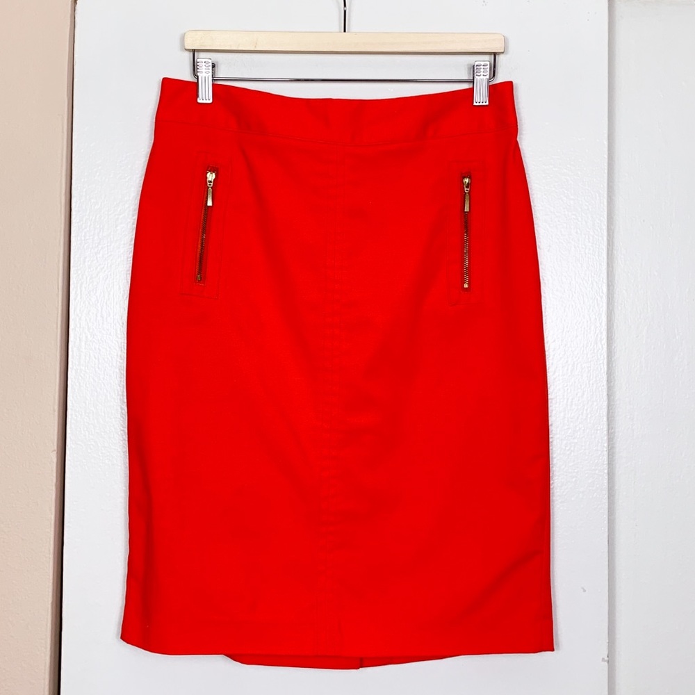 Rafaella Red Orange Zip Pocket Skirt